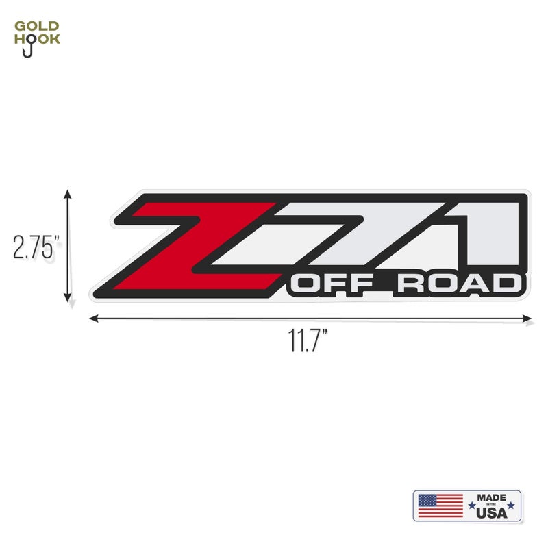 GOLD HOOK Z71 Off Road Decals Stickers fit Chevy Silverado - F (2001-2006) Bed Side 1500 2500 HD Premium Series (Metallic Finish) - Image 2